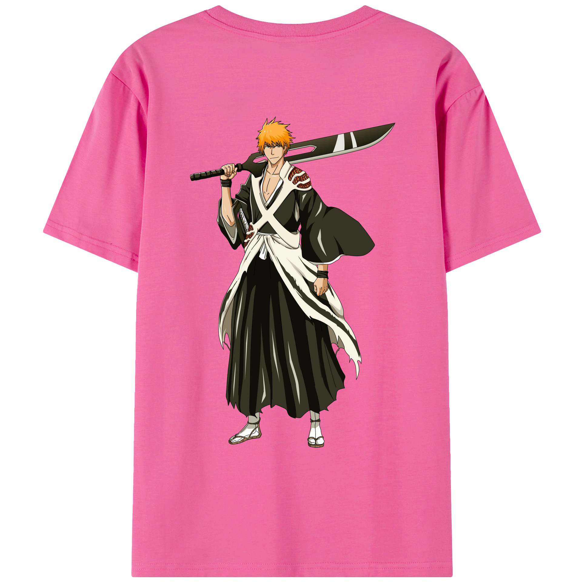 （画像用） ブリーチ 黒崎一護（くろさき いちご）BLEACH Kurosaki Ichigo レディース半袖Tシャツ(バックプリント)